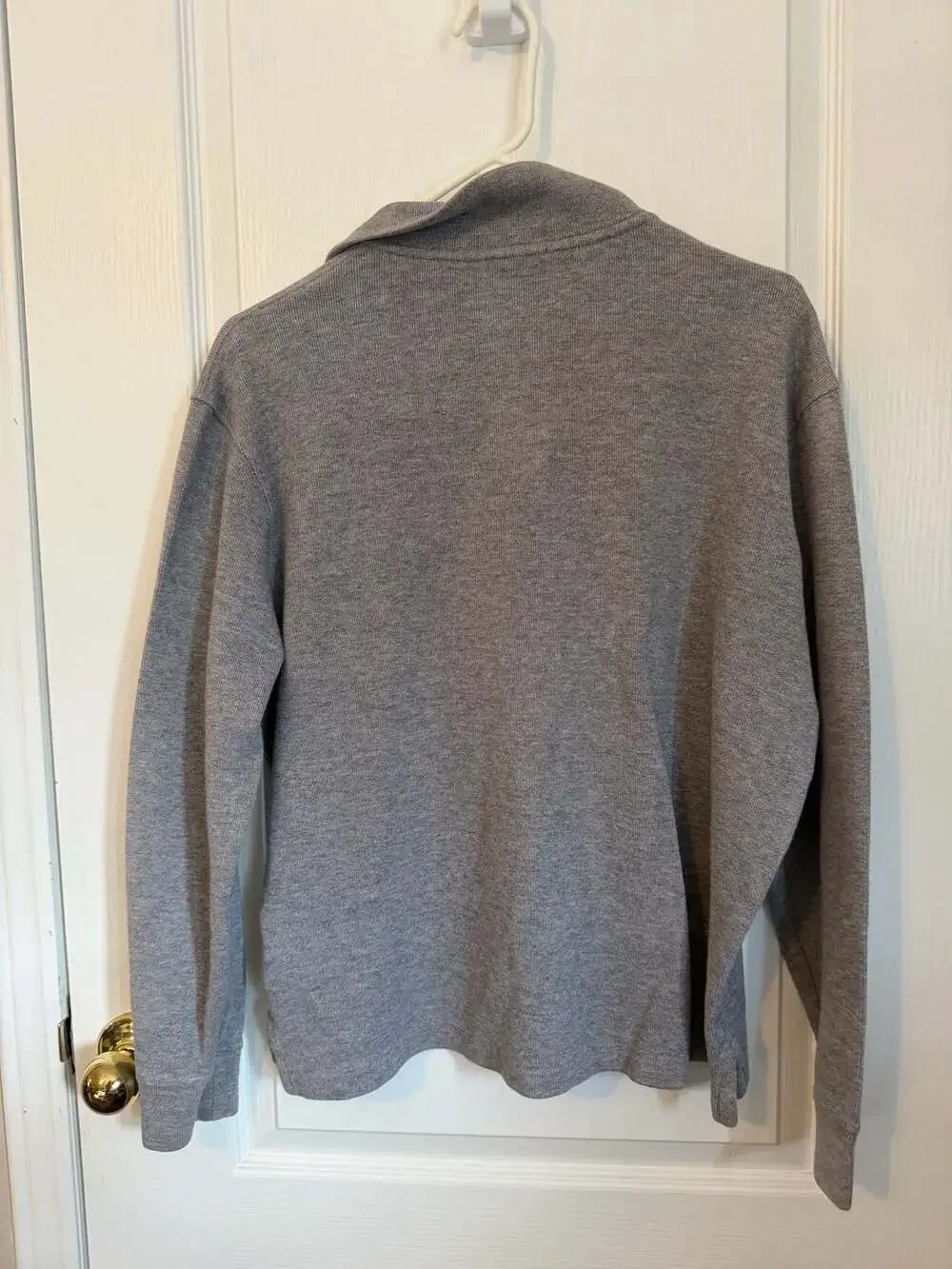 Polo Ralph Lauren Men's Gray 1/4 Quarter Zip Mock Neck Cotton Pullover Sweater M